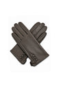 Unisex's Leather Touchscreen Gloves with Button Detail