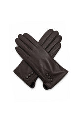 Unisex's Leather Touchscreen Gloves with Button Detail