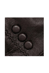 Unisex's Leather Touchscreen Gloves with Button Detail