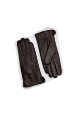 Unisex's Leather Touchscreen Gloves with Button Detail