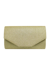 Glitter Envelope Clutch Bag with Gold /Silver Chain Strap
