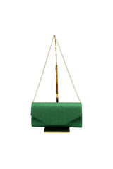Glitter Envelope Clutch Bag with Gold /Silver Chain Strap