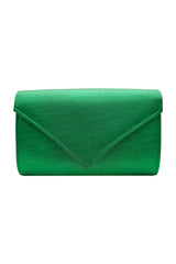 Textured Envelope Clutch Bag with Gold Chain Strap