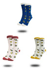 Women’s Bamboo Beeand Honeycomb Print Socks – 3 Pack with Gift Box