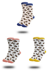 Women’s Bamboo Dog Print Socks – 3 Pack with Gift Box