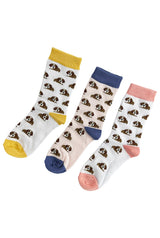 Women’s Bamboo Dog Print Socks – 3 Pack with Gift Box