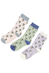 Women’s Bamboo Bee Print Socks – 3 Pack with Gift Box