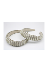 Striped Pearl and Crystal Embellished Headband