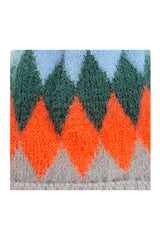 Colourful Diamond-Shaped Pom Pom Hat