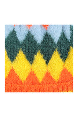 Colourful Diamond-Shaped Pom Pom Hat