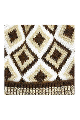 Classic Knitted Diamond Pattern Pom-Pom Hat