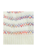 Pom Pom Hat with Colourful Cross Stitch Detail