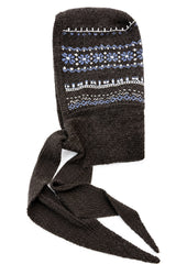 Nordic Pattern Knitted Balaclava Hood Scarf