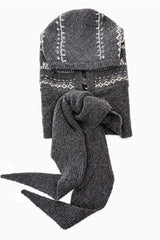 Nordic Pattern Knitted Balaclava Hood Scarf