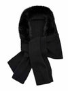 Women's Acrylic Blend Knitted Hooded Scarf with Faux Fur Trim