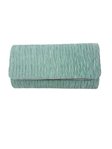 Ruched Satin Envelope Clutch Bag with Detachable Chain Strap