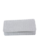 Ruched Satin Envelope Clutch Bag with Detachable Chain Strap