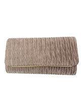 Ruched Satin Envelope Clutch Bag with Detachable Chain Strap