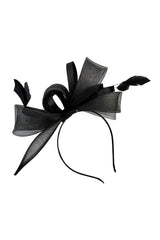 Structured Mesh Bow Fascinator Headband Maroon