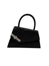 Women's Evening Bag Ruched Asymmetric Clutch with Detachable Chain Shoulder Strap