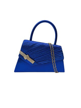 Women's Evening Bag Ruched Asymmetric Clutch with Detachable Chain Shoulder Strap