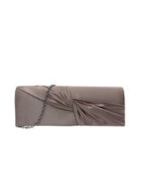 Luxury Satin Twist Knot Evening Clutch Bag with Detachable Chain