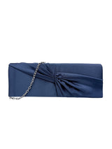 Luxury Satin Twist Knot Evening Clutch Bag with Detachable Chain
