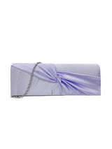 Luxury Satin Twist Knot Evening Clutch Bag with Detachable Chain