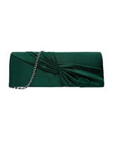 Luxury Satin Twist Knot Evening Clutch Bag with Detachable Chain