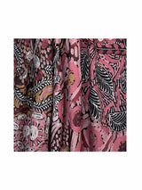 Women's Abstract Floral Print Lightweight Scarf with Frayed Edges