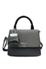Structured Top Handle Crossbody Bag with Textured Finish