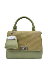 Structured Top Handle Crossbody Bag with Textured Finish