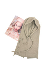 Soft Plain Knitted Balaclava Hood-2-in-1 Hat and Scarf