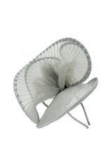 Dramatic Fan Mesh Disc Fascinator with Feather Centre Pin