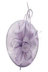 Statement Disc Fascinator with Petunia Flower and Feather Trim