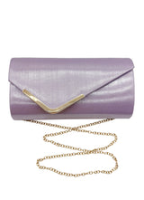 Textured Clutch Bag and Mesh Fascinator Occasion Lilac Set