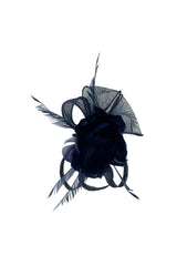 Feather & Mesh Flower Fascinator with clip and hair band