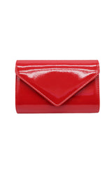 Patent Envelope Clutch Bag with Gold / Silver Chain Strap