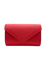 Textured Envelope Clutch Bag with Gold Chain Strap