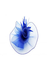 Curly Sinamay Fascinator with Feather Flower