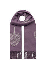 Reversible Tree Patterned Scarf with Fringe