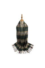 Soft Wool BlendClassic Check Pattern Scarf Fringed Ends