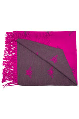 Reversible Bee Print Wool Mix Scarf