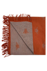 Reversible Bee Print Wool Mix Scarf