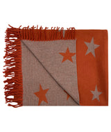Reversible Wool-Blend Scarf – Star Print with Tassel Trim