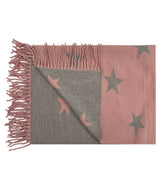 Reversible Wool-Blend Scarf – Star Print with Tassel Trim