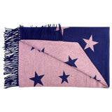 Reversible Wool-Blend Scarf – Star Print with Tassel Trim