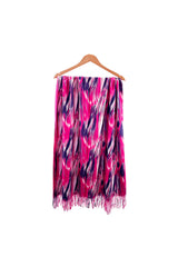 Lightweight Artistic Feather-Inspired Scarf with Fringe Edges