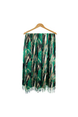 Lightweight Artistic Feather-Inspired Scarf with Fringe Edges