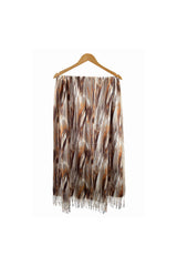 Lightweight Artistic Feather-Inspired Scarf with Fringe Edges